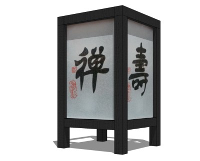 中式落地灯草图大师模型，落地灯sketchup模型