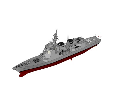 现代日本DDG-177爱宕号驱逐舰su模型下载，驱逐舰草图大师模型
