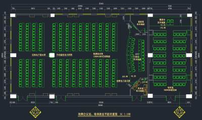 大视频会议室装修施工图，CAD建筑图纸免费下载
