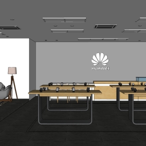现代手机店草图大师模型，手机店su模型下载